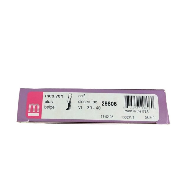 Mediven Plus MediSilk Compression Calf 30-40 Beige Sz VI Closed Toe 29806 NEW - Picture 3 of 5